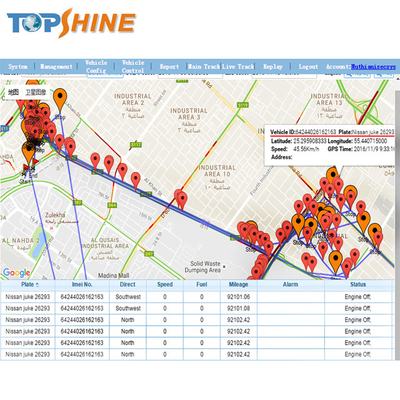 Topshine GPRS Doppel-SIM Card Tracker For Car mit ACC ermitteln