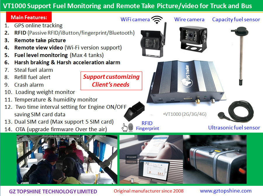 Max 4 Tank Brennstoffmonitor Auto GPS-Tracker mit Motor abgeschaltet Fernüberschreitungswarnung